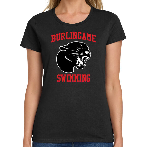 Burlingame Swimming Team Ladies Heavy Cotton 100% Cotton T Shirt Thumbnail