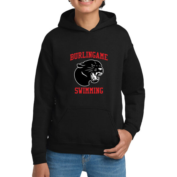Burlingame Swimming Team Youth Heavy Blend Hooded Sweatshirt Thumbnail