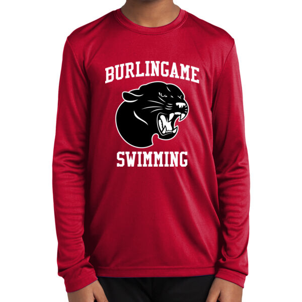 Burlingame Swimming Team Youth Long Sleeve PosiCharge Competitor Tee Thumbnail