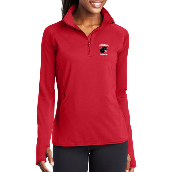 Burlingame Swimming Women's Sport Wick Stretch 1/4 Zip Pullover Thumbnail